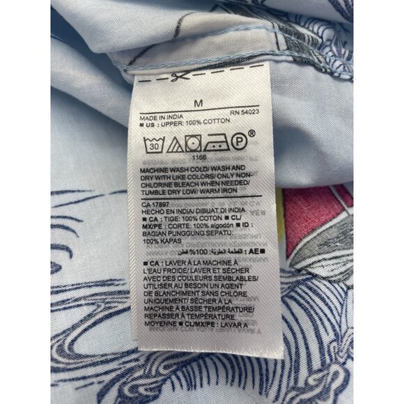 Old Navy Shirt Medium Blue Sailboats Nautical Coastal Short Sleeve Button-Up - Picture 8 of 8